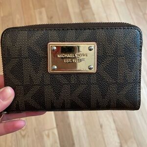Brown Michael Kors wristlet/ wallet